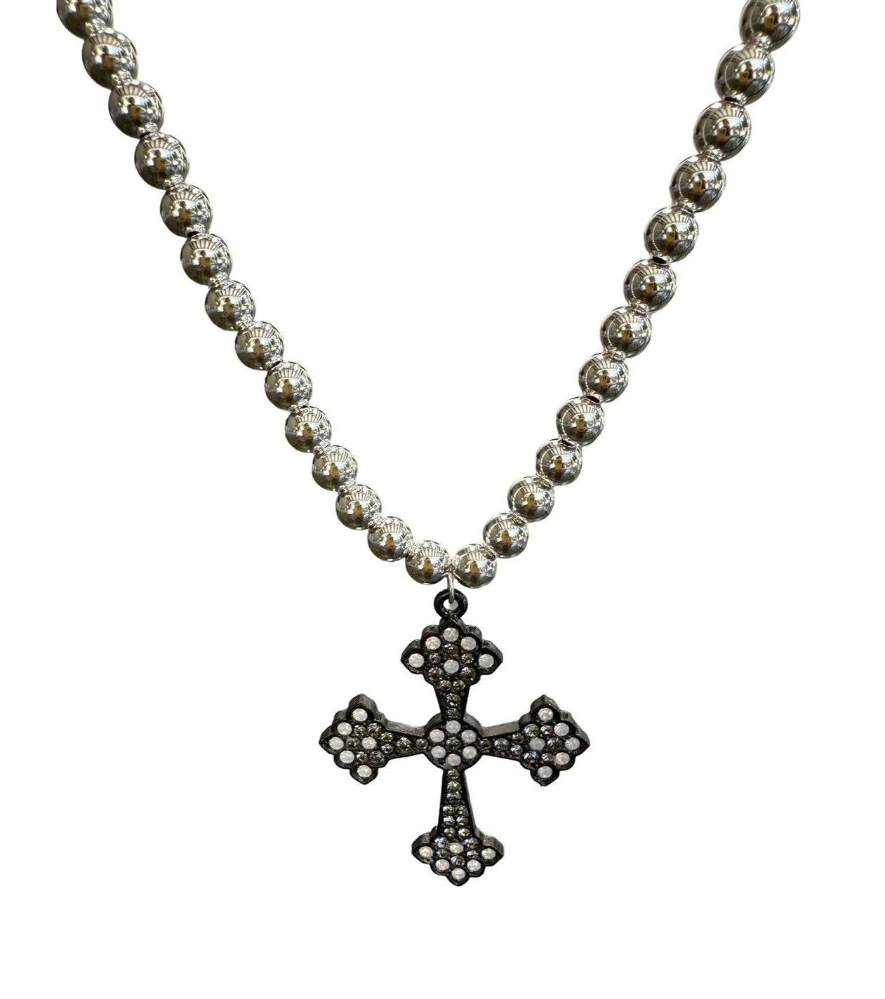 Tommassini Jewelry Tiny Cross ネックレス Cross Necklaces - 14K Gold Beaded, Stretch, Layered